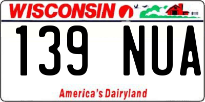 WI license plate 139NUA