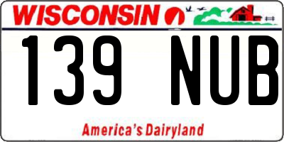 WI license plate 139NUB