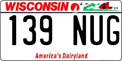 WI license plate 139NUG