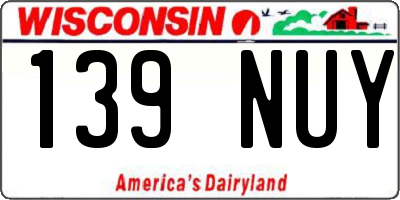 WI license plate 139NUY