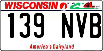WI license plate 139NVB