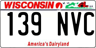 WI license plate 139NVC