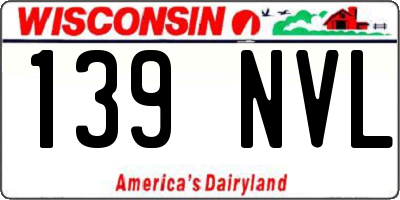 WI license plate 139NVL