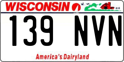 WI license plate 139NVN