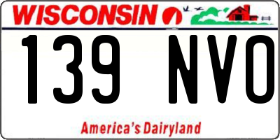 WI license plate 139NVO