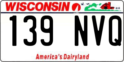 WI license plate 139NVQ
