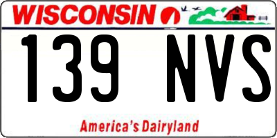 WI license plate 139NVS
