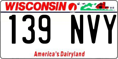 WI license plate 139NVY