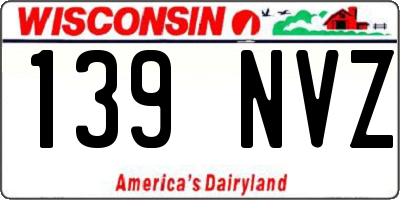 WI license plate 139NVZ