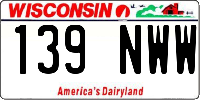 WI license plate 139NWW