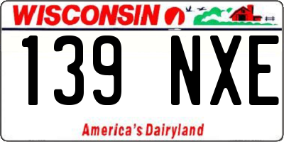 WI license plate 139NXE