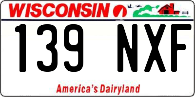 WI license plate 139NXF