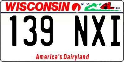 WI license plate 139NXI