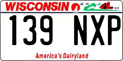 WI license plate 139NXP