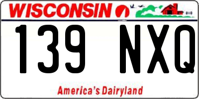 WI license plate 139NXQ
