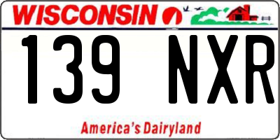 WI license plate 139NXR