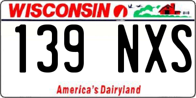 WI license plate 139NXS