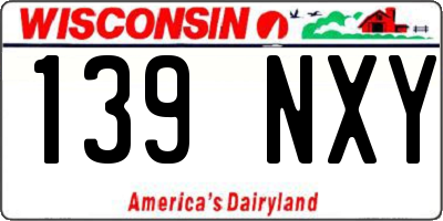 WI license plate 139NXY