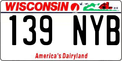 WI license plate 139NYB