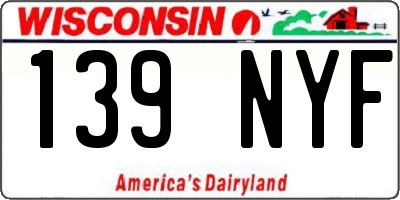 WI license plate 139NYF