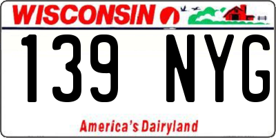 WI license plate 139NYG
