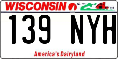 WI license plate 139NYH