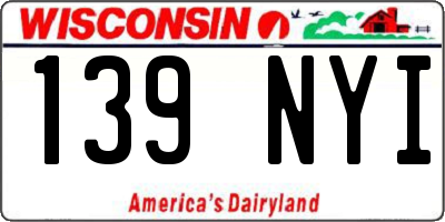 WI license plate 139NYI