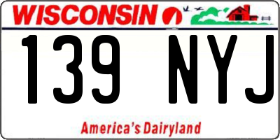 WI license plate 139NYJ