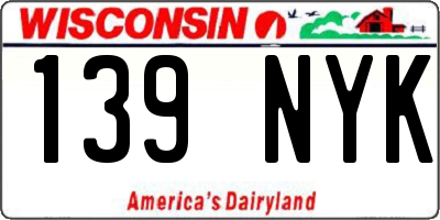 WI license plate 139NYK