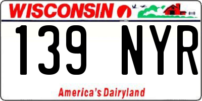 WI license plate 139NYR