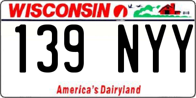 WI license plate 139NYY