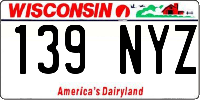 WI license plate 139NYZ