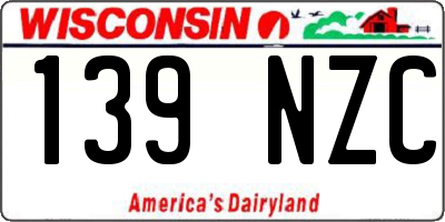 WI license plate 139NZC