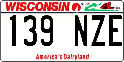 WI license plate 139NZE