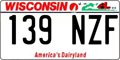WI license plate 139NZF