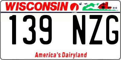 WI license plate 139NZG