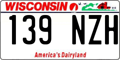 WI license plate 139NZH