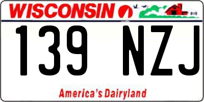 WI license plate 139NZJ