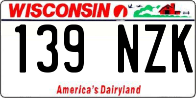 WI license plate 139NZK