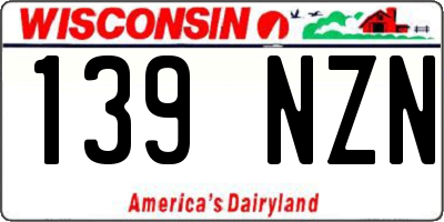 WI license plate 139NZN