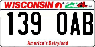 WI license plate 139OAB