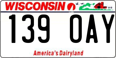 WI license plate 139OAY