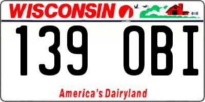 WI license plate 139OBI