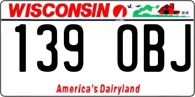 WI license plate 139OBJ