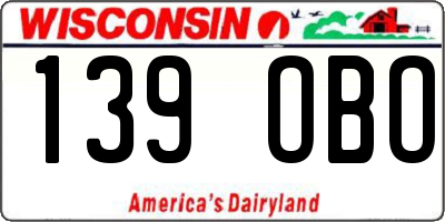WI license plate 139OBO