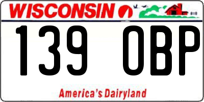 WI license plate 139OBP