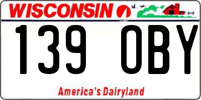 WI license plate 139OBY