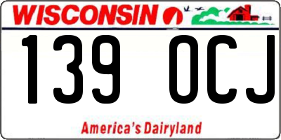 WI license plate 139OCJ