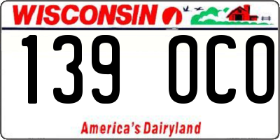 WI license plate 139OCO