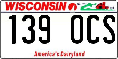 WI license plate 139OCS